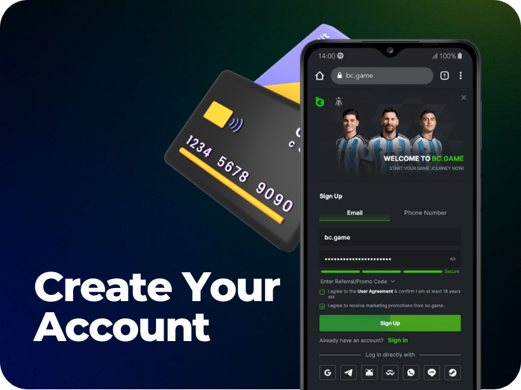 Create a New Account or Register via Mobile